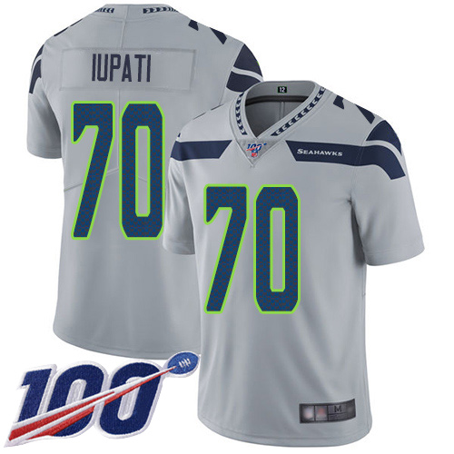 Seattle Seahawks Limited Grey Men Mike Iupati Alternate Jersey NFL Football #70 100th Season Vapor Untouchable